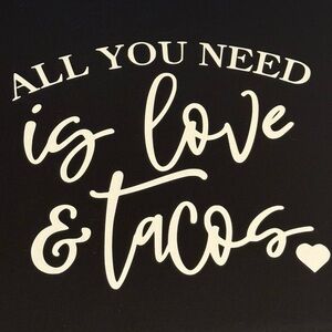 NEW Handmade Love & Tacos Black Short Sleeve Shirt